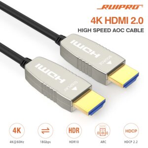 RUIPRO 4K HDMI Fiber Optic Cable 6 Feet 18Gbps 4K@60Hz ARC HDR10 Ultra Slim Flexible HDMI 2.0b Cable