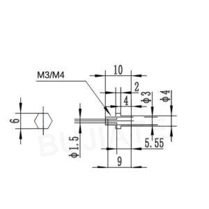 1Pcs K-Type Thermocouple Temperature Sensor Fixing Screws M4 Thread for 3D Printer (M4 Thread, 1Pcs)