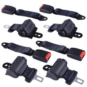 4PCS Retractable Universal Golf Cart Seat Belts Bracket Kit Set for Most EZGO, Club Car DS, Yamaha, and Other Golf Cart