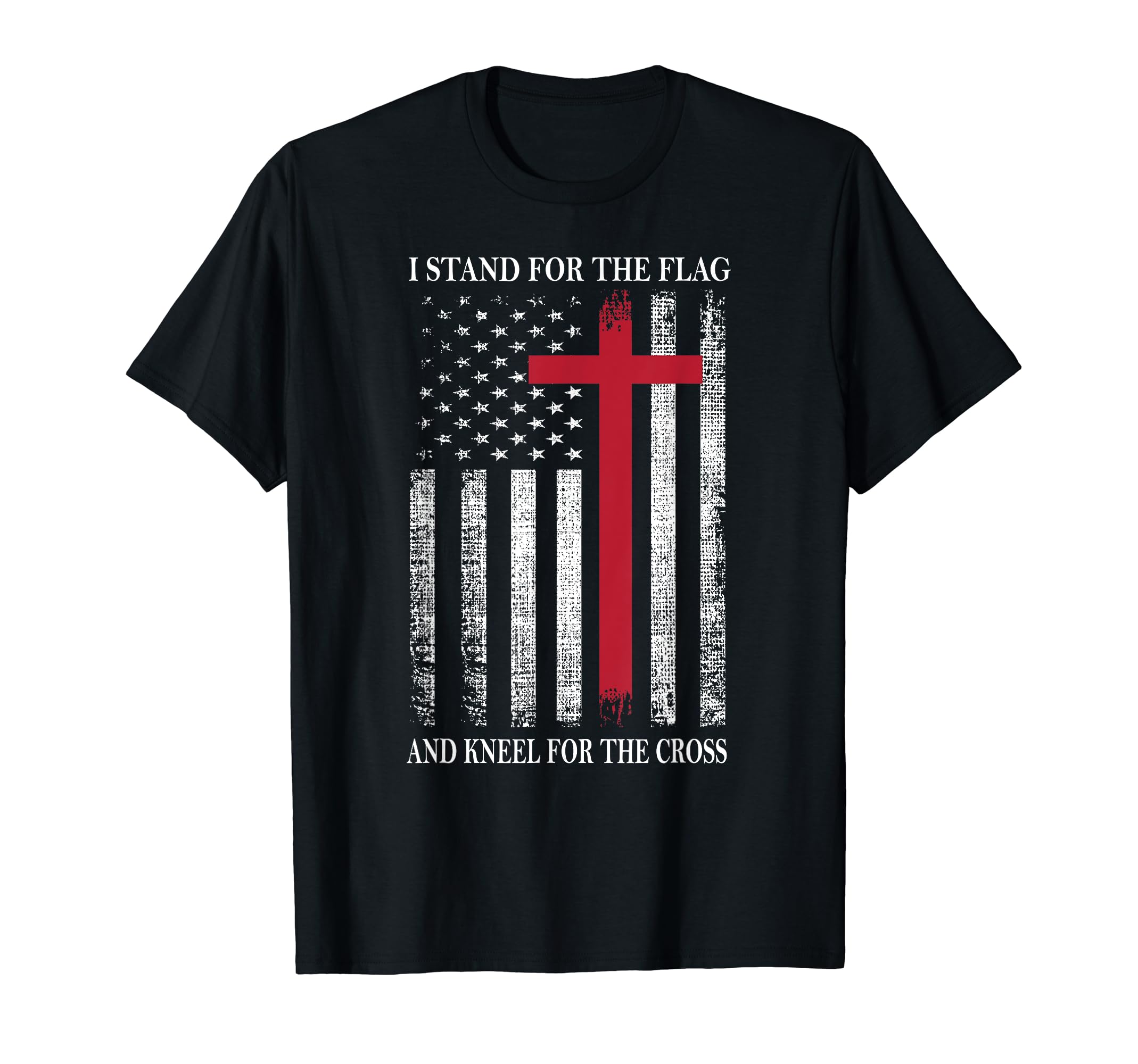 I Stand for the Flag and Kneel for the Cross Shirt USA Flag T-Shirt