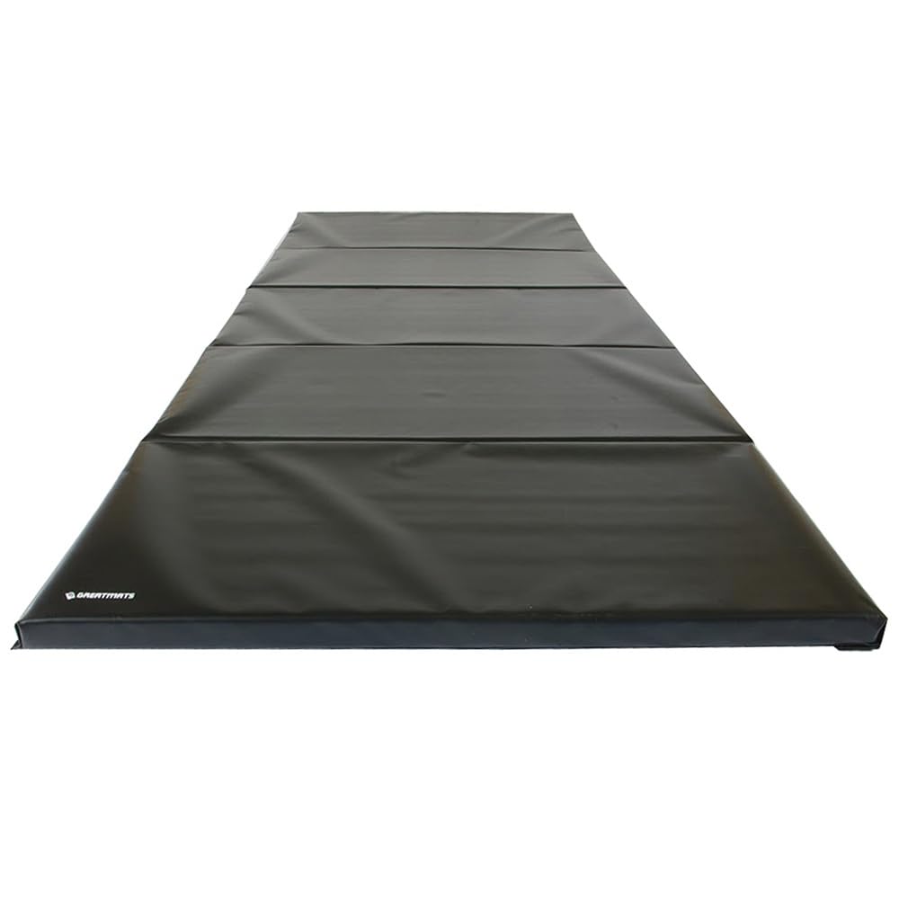 Greatmats Gym Mats 4x10 Ft x 2 Inch, Folding Gymnastics Tumbling and Cheerleading Mat, (Black)