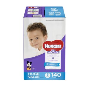 huggies little movers, baby diapers, size 3, 140 ct