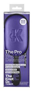 the knot doctor for conair premium pro detangling hair brush for wet or dry hair with purple storage case, 1 count