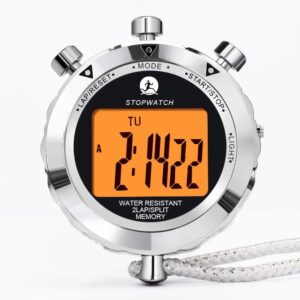 rolilink stopwatch,metal stop watch for sports stopwatches timer for sports and competitions (2 lap with backlight-metal)