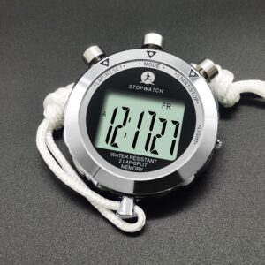 Rolilink Stopwatch,Metal Stop Watch for Sports Stopwatches Timer for Sports and Competitions (2 Lap with Backlight-Metal)