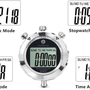 Rolilink Stopwatch,Metal Stop Watch for Sports Stopwatches Timer for Sports and Competitions (2 Lap with Backlight-Metal)