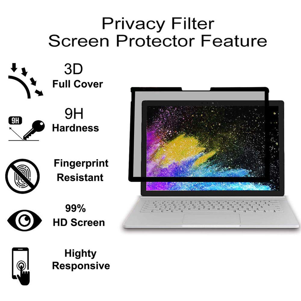 YBP Privacy Screen for-Surface Book 3/2/1 15 - Easy On/Off,Anti-Spy, Reusable and Removable,Privacy Filter for Microsoft Surface Book 3/2/1 15 Inch