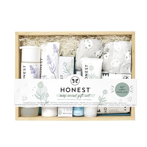 The Honest Company Baby Arrival Gift Set | Newborn Essentials Welcome Box | Diapers, Wipes, Personal Care, Diaper Rash Cream