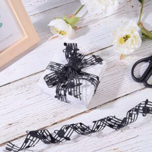 PH PandaHall Music Note Ribbon 20 Yard Music Party Decoration 30mm Rock and Roll Party Decorations Hollow Cut Out Music Note Clothing Trim for Scrapbooking Music Party Birthday Wedding Decor, Black