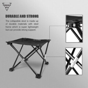 Forbidden Road Camping Stool Portable Footrest for Hiking Fishing Backpacking Beach Travel - Capacity 220lbs (Black, 14.17 * 11.8 inch)