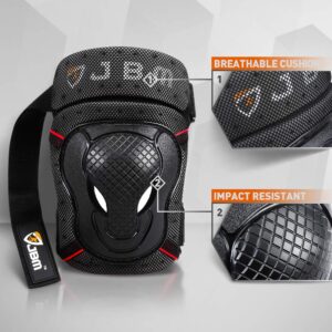 JBM Adult & Kid Full Protective Gear Set Multi Sport Helmet, Knee and Elbow Pads with Wrist Guards Protection for Biking,