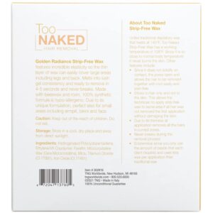 Too Naked Golden Radiance Strip-Free Wax, Hypoallergenic, Incredible Elasticity Peel Wax size 28.8 Ounces