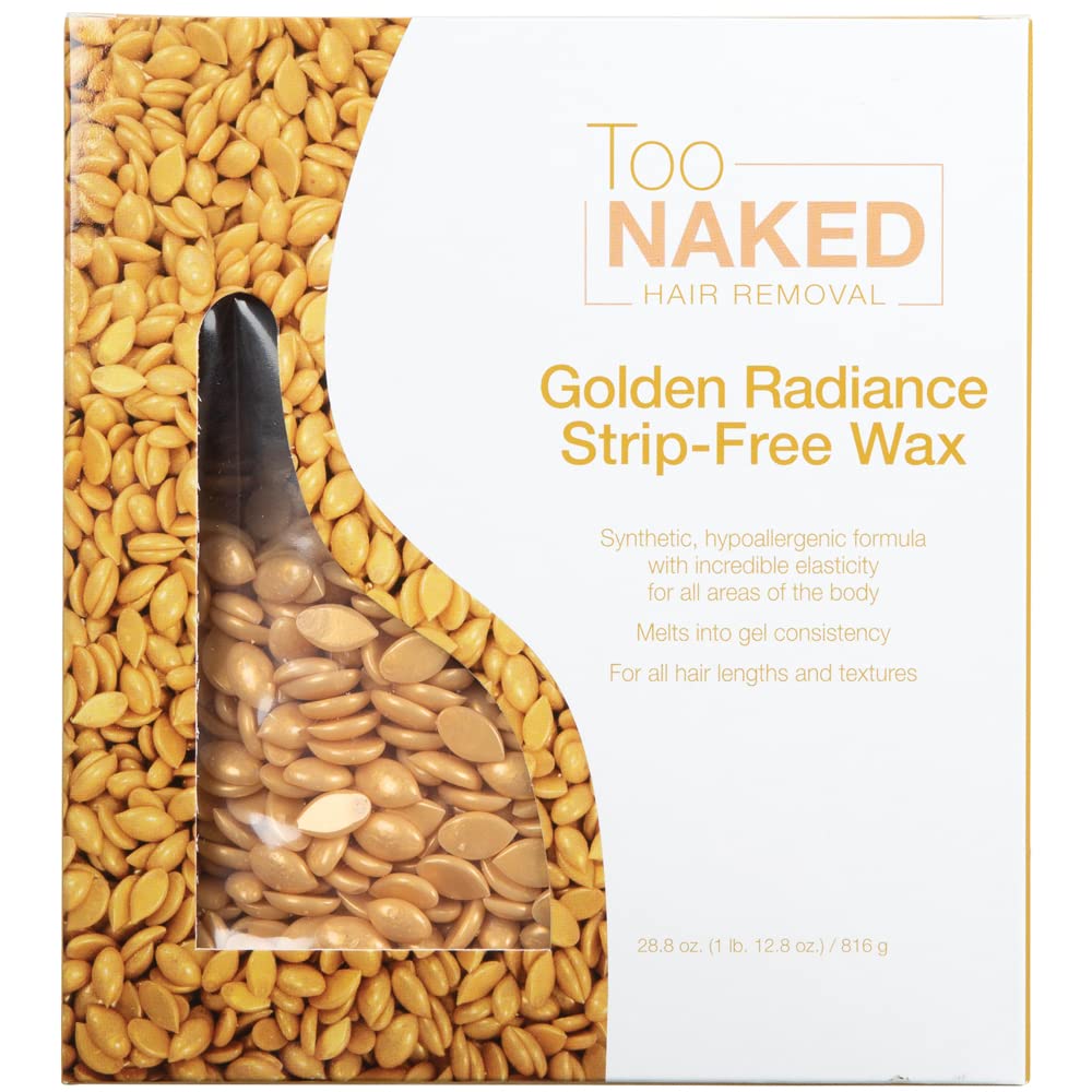 Too Naked Golden Radiance Strip-Free Wax, Hypoallergenic, Incredible Elasticity Peel Wax size 28.8 Ounces