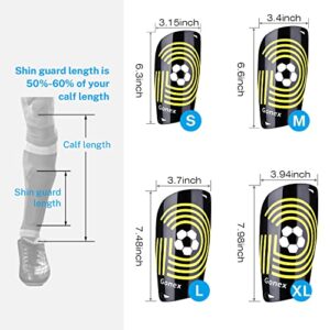 Gonex Soccer Shin Guards for Kids Adult, Youth Boys Girls Shin Guards Slip in Soccer Shin Pad Sleeves Canilleras for Football Games, EVA Cushion Protection Reduce Shocks & Injuries