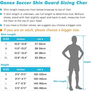 Gonex Soccer Shin Guards for Kids Adult, Youth Boys Girls Shin Guards Slip in Soccer Shin Pad Sleeves Canilleras for Football Games, EVA Cushion Protection Reduce Shocks & Injuries