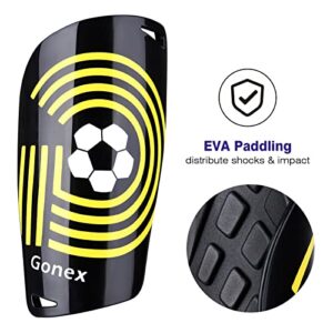 Gonex Soccer Shin Guards for Kids Adult, Youth Boys Girls Shin Guards Slip in Soccer Shin Pad Sleeves Canilleras for Football Games, EVA Cushion Protection Reduce Shocks & Injuries