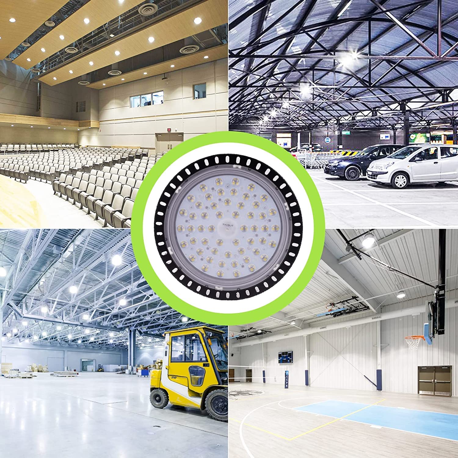 Sararoom 30Packs 200W 110V UFO LED High Bay Light, LED Warehouse Light 20000 Lumen 6500K Daylight White LED Shop Light Commercial Bay Lighting for Factory Garage Workshop