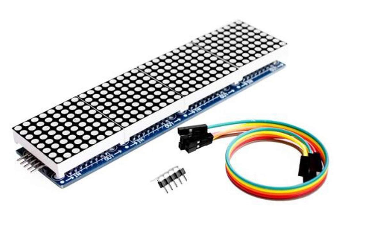 NOYITO MAX7219 Dot Matrix Module 4 in 1 Display Module Blue Red Green Three Colors with 5Pin Wire - Upgrade (Blue)