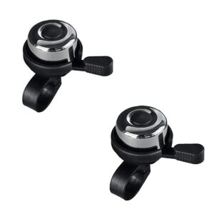 emoly bike bell, 2 pack brass mini bicycle ring bell for mountain bike road bike kid bike accessories (new, black)