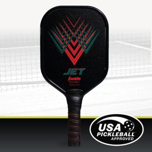 Franklin Sports Pickleball Paddle - Titus + Jet Aluminum Plated Pickleball Paddles - USA Pickleball (USAPA) Approved Paddle - 8mm Thick Core,Red