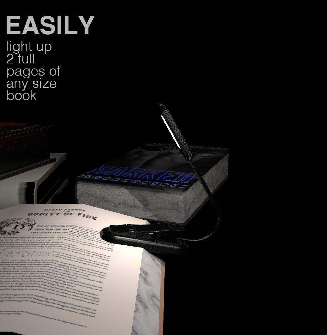 Book Light, PERFECTDAY 12 LED USB Rechargeable Reading Light with 3-Level Brightness for Eye Protection Night Reading Lamp