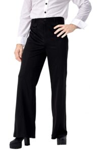 ya-cos men's disco pant retro 70's disco pants trousers bell bottoms (x-large (waist:38"), black)