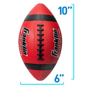 Franklin Sports Junior Footballs - Grip-Rite 100 - Kids Junior Size Rubber Footballs - Youth Footballs - 6 Pack of Footballs with Pump - Red/Black, Junior Size Football