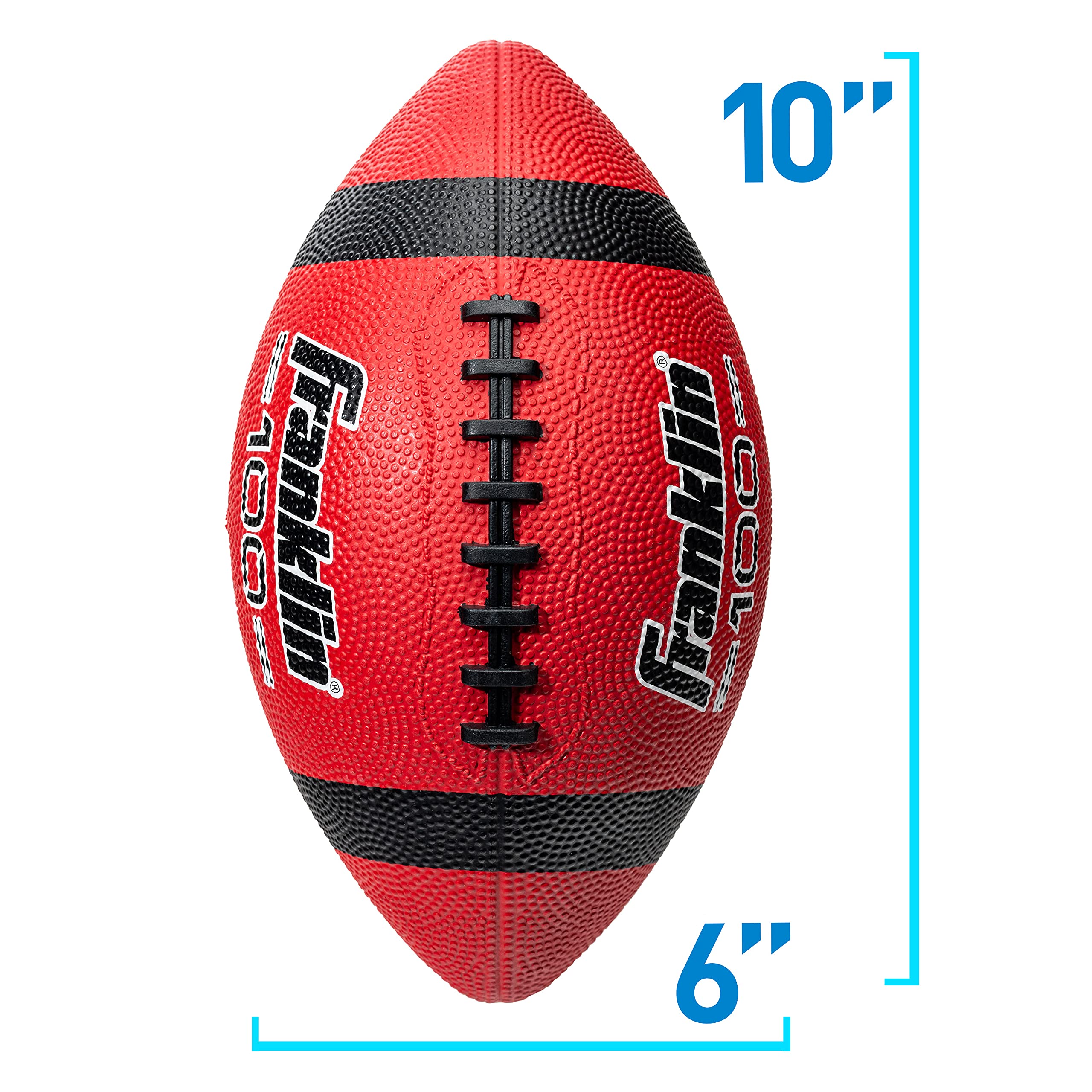 Franklin Sports Junior Footballs - Grip-Rite 100 - Kids Junior Size Rubber Footballs - Youth Footballs - 6 Pack of Footballs with Pump - Red/Black, Junior Size Football