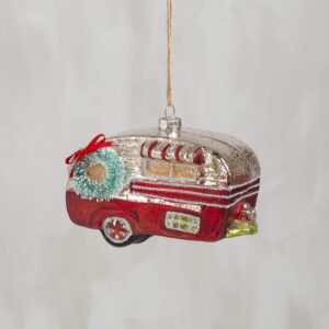 glass ornament - red camper