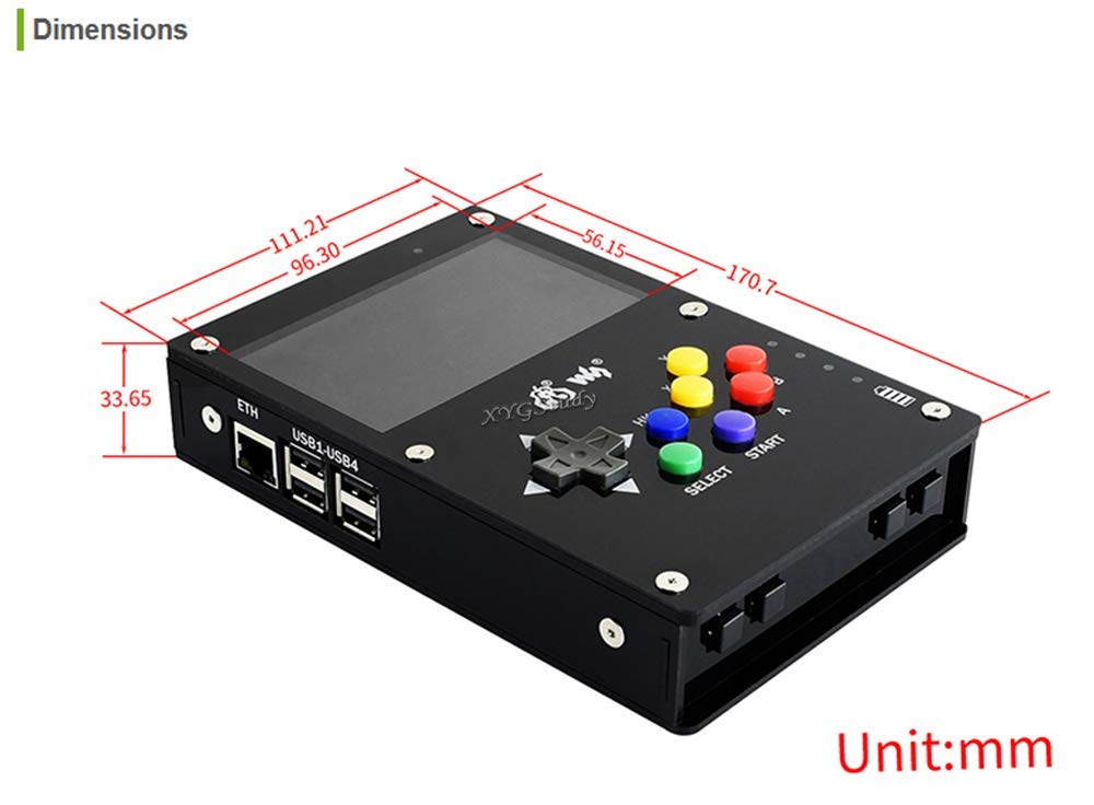 GamePi43 Add-ons Accessories Handheld Game Console Kit Raspberry Pi Classic Portable Retro Video Gaming Console 4.3 inch 800×480 IPS Screen Display Monitor for Pi 4 3 2 Model B B+ @XYGStudy