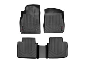 weathertech custom fit floorliners for cadillac xts - 1st & 2nd row (44460-1-2), black