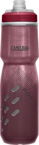 camelbak podium chill insulated bike water bottle - easy squeeze bottle - fits most bike cages - 24oz, burgunday perforated