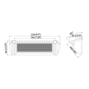 Raycharm 9" RV Exterior LED Scene Lighting Fixture, 40° Down Angle Flood Beam, 6000K Cool-White Super Bright, 12V/24V DC, High Lumen Output Low Current Draw, Aluminum Housing Black Finish, 1-Pack