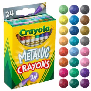 Crayola Metallic Crayons, Kids Art Supplies, 24 Count, Coloring Supplies, Gift for Kids, Ages 3, 4, 5, 6