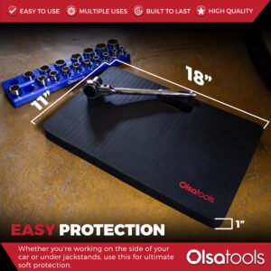 Olsa Tools Mechanics Kneeling Pad | Protection Knee Pads | Kneeling Work Mat | Under Car Mat | Creeper Pad | Work Pad | Foam Pad | 18" x 11" x 1"