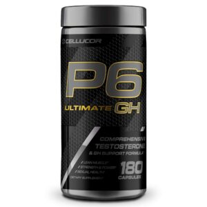 cellucor p6 ultimate gh test booster for men, growth hormone support pills for protein synthesis & fat metabolism, 180 capsules