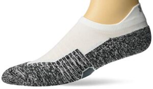 under armour unisex-adult run cushion no show tab socks, multipairs , white/pitch gray (1-pair) , medium