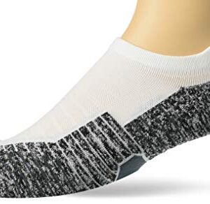 Under Armour Unisex-Adult Run Cushion No Show Tab Socks, Multipairs , White/Pitch Gray (1-Pair) , Medium