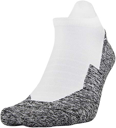 Under Armour Unisex-Adult Run Cushion No Show Tab Socks, Multipairs , White/Pitch Gray (1-Pair) , Medium