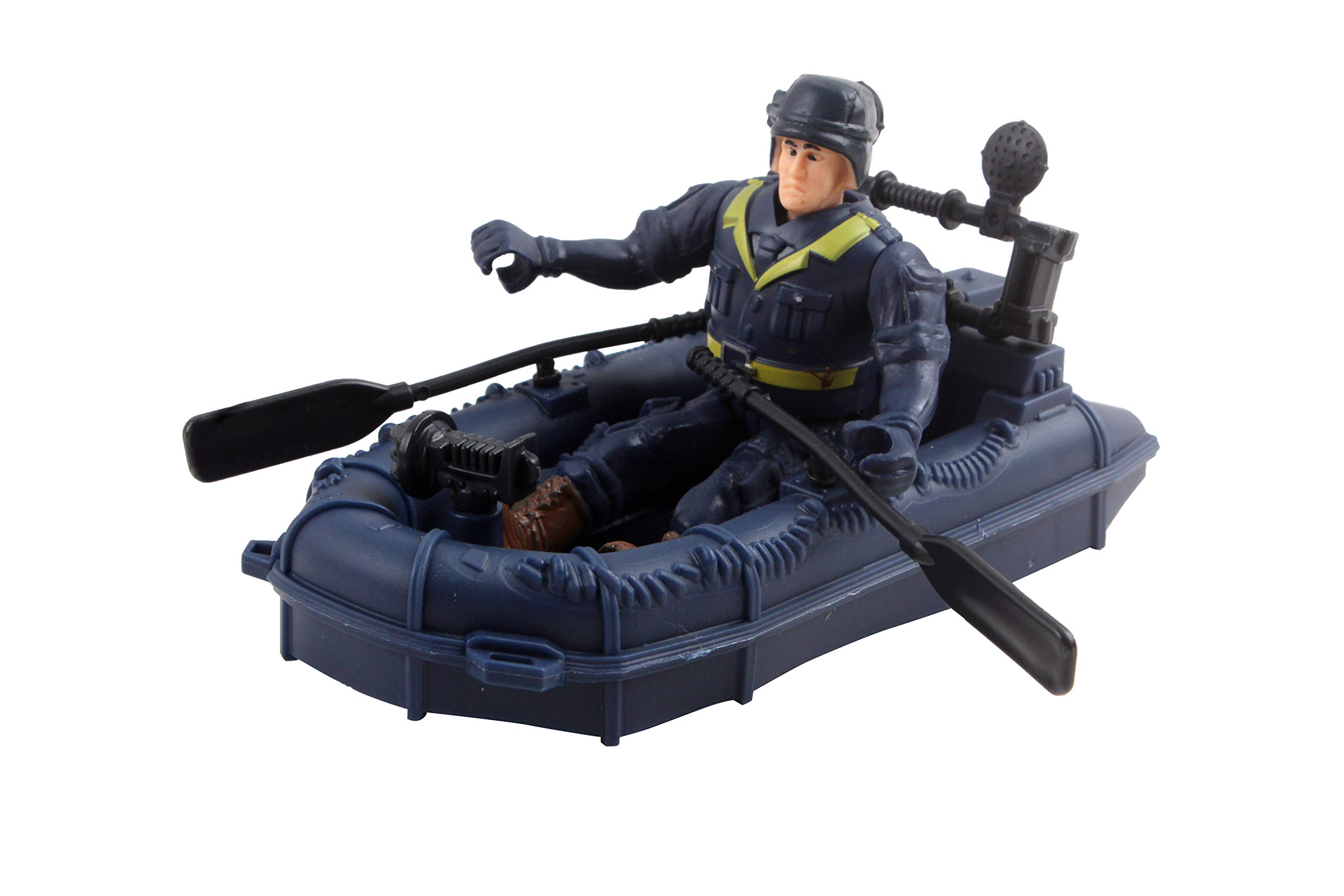 Vokodo Deluxe Police Special Operations Rescue Series Play Set Includes Armed Helicopter Armored Vehicle Ambulance Water Raft Canoe Soldier and Artillery Perfect Kids Pretend Army Action Toys