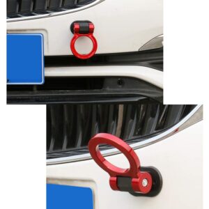 idain Universal Ring Track Racing Style Decorative Trailer Tow Hook for Any Car SUV Truck Not Functional- ONLY for Decoration(Red)