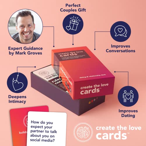 Create The Love Cards: Dating and Relationship Conversation Starters. This Couples Card Game Improves Date Night, Deepens Intimacy and Strengthens Communication.