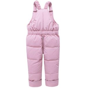 JELEUON Baby Girls Two Piece Winter Warm Hooded Snowsuit Puffer Down Jacket with Snow Ski Bib Pants Outfits