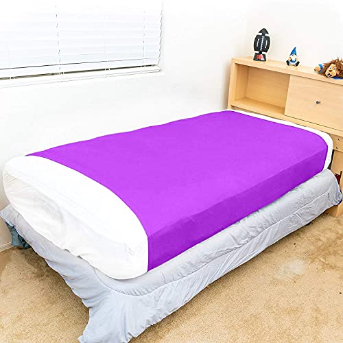 Special Supplies Sensory Bed Sheet for Kids Compression Alternative to Weighted Blankets - Breathable, Stretchy - Cool, Comfortable Sleeping Bedding (Purple, Twin)