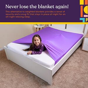 Special Supplies Sensory Bed Sheet for Kids Compression Alternative to Weighted Blankets - Breathable, Stretchy - Cool, Comfortable Sleeping Bedding (Purple, Twin)