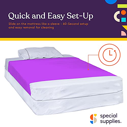 Special Supplies Sensory Bed Sheet for Kids Compression Alternative to Weighted Blankets - Breathable, Stretchy - Cool, Comfortable Sleeping Bedding (Purple, Twin)