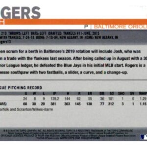 2019 Topps Chrome #121 Josh Rogers Baltimore Orioles Rookie Baseball Card