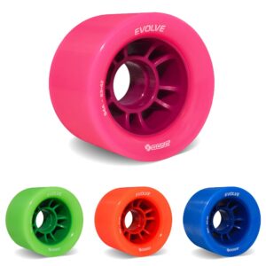 bont skates - evolve speed skate wheel - indoor roller skate wheels - rollerskate wheels - 88a 94a 96a 98a - blue pink green orange - set of 4 (blue 88a)