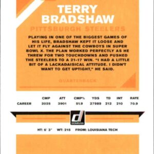 2019 Donruss Football #218 Terry Bradshaw Pittsburgh Steelers Official NFL Trading Card From Panini America