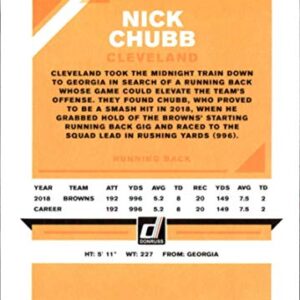 2019 Donruss Football #66 Nick Chubb Cleveland Browns Official NFL Trading Card From Panini America